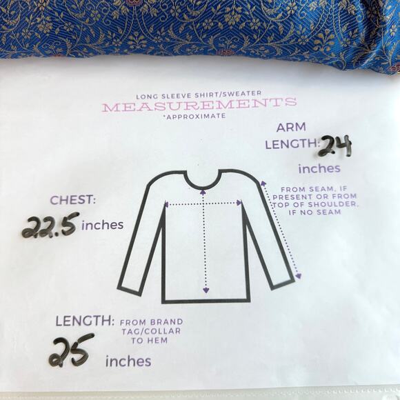 Coldwater Creek Women's Blazer Jacket Size L Mixed Media Artsy Embellished Blue - Picture 9 of 9